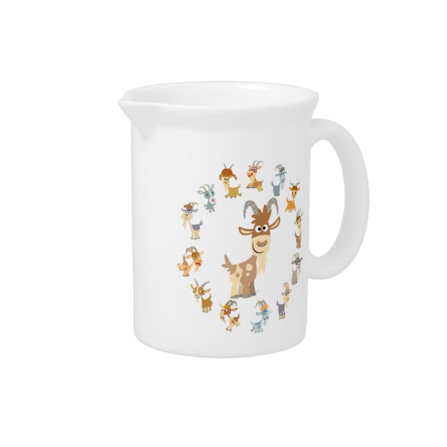 Cute Cartoon Goat Mandala Pitcher (Right)