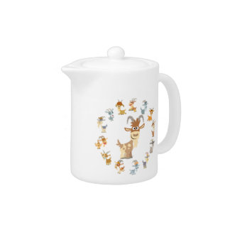Cute Cartoon Goat Mandala Teapot