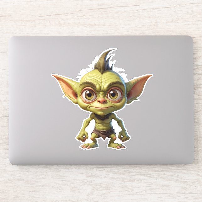 Cute Cartoon Goblin with Pointy Ears  Sticker (Computer)