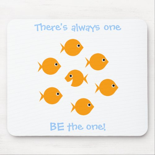 Cute  Cartoon Goldfish Inspiring Saying For Kids Mouse Pad