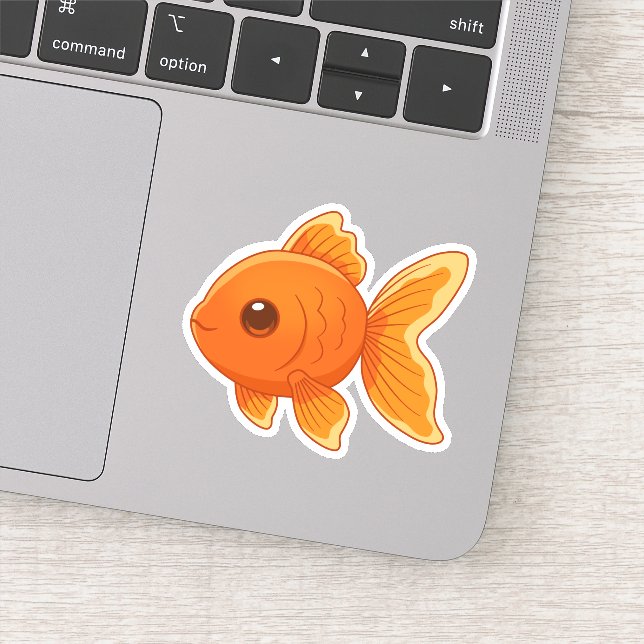 Cute Cartoon Goldfish Sticker (Detail)