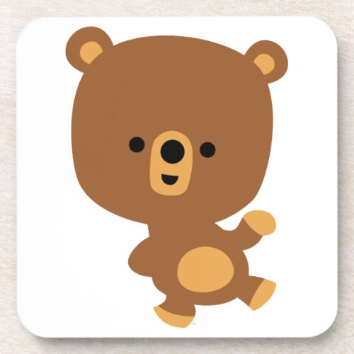 Cute Cartoon Good Vibe Bear Coasters Set