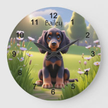 Cute Cartoon Gordon Setter Puppy