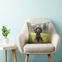 Cute Cartoon Gordon Setter Puppy