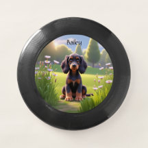 Cute Cartoon Gordon Setter Puppy