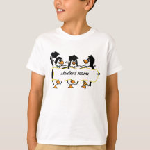 Cute Cartoon Graduating Penguins w/Banner