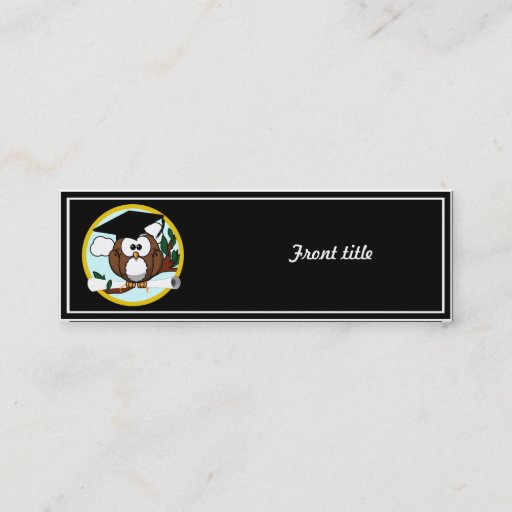 Customizable Cute Cartoon Graduation Owl With Cap &amp; Diploma Business Card