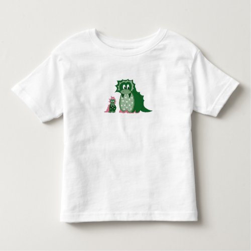 Cute Cartoon Green Dragons Toddler T_shirt