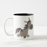 Cute Cartoon Grey Pony Two-Tone Coffee Mug