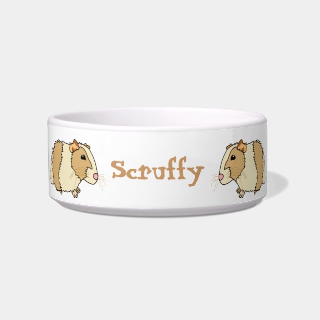 Cute Cartoon Guinea Pigs Personalized Pet Bowl (Front)