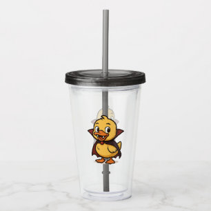 Cute cartoon Halloween duck vampire Acrylic Tumbler