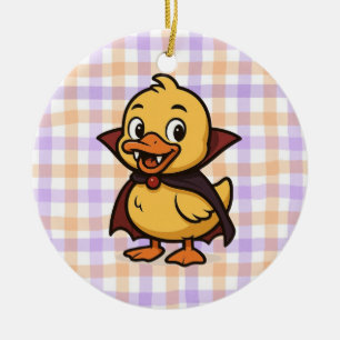 Cute cartoon Halloween duck vampire  Ceramic Ornament