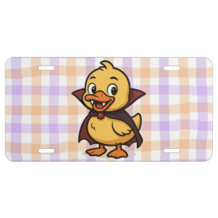 Cute cartoon Halloween duck vampire License Plate