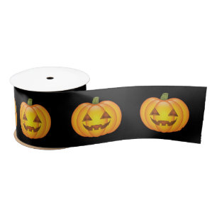 Cute Cartoon Halloween Jack O’Lantern Pumpkin Satin Ribbon