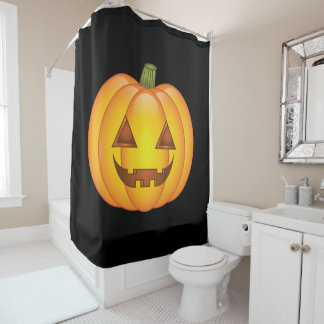 Cute Cartoon Halloween Jack O’Lantern Pumpkin Shower Curtain