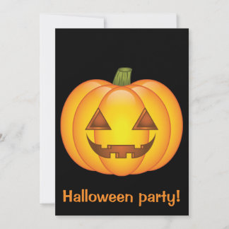 Cute Cartoon Halloween Pumpkin Halloween Party Invitation
