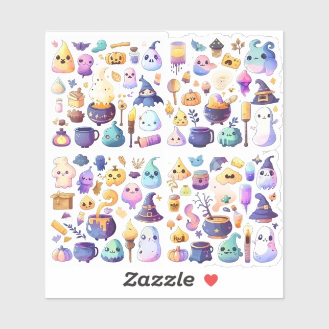 Cute cartoon halloween sticker (Sheet)