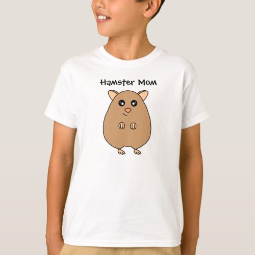 Cute Cartoon Hamster Mom Girls T_Shirt