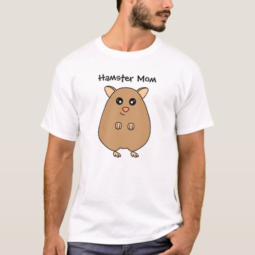 Cute Cartoon Hamster Mom Ladies T_Shirt