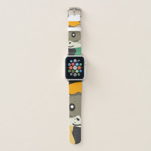 Cute cartoon hamster with a multicolored scarf apple watch band
