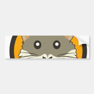 Cute cartoon hamster with a multicolored scarf bumper sticker