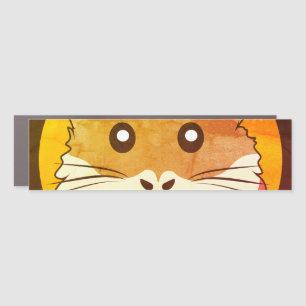 Cute cartoon hamster with a multicolored scarf car magnet
