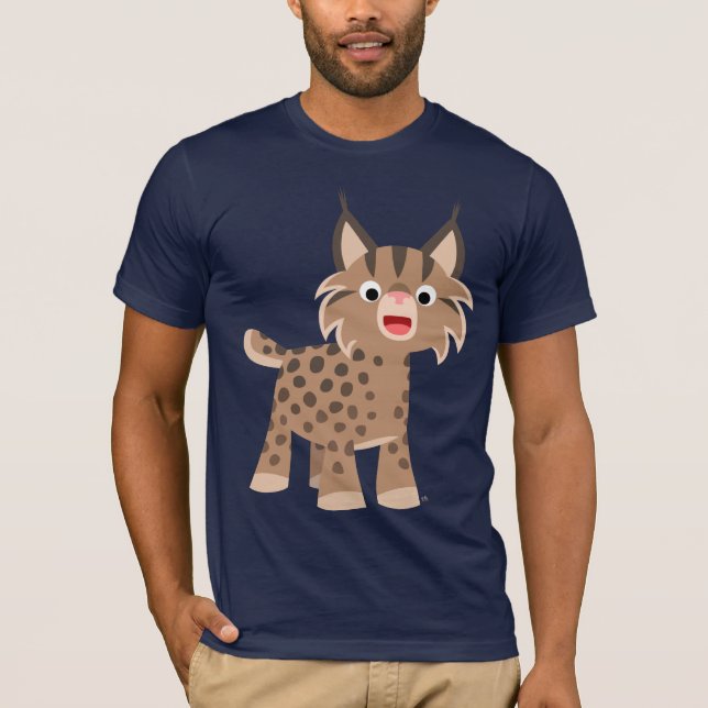 Cute Cartoon Happy Lynx T-Shirt (Front)