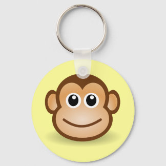 Cute Cartoon Happy Monkey Face Keychain
