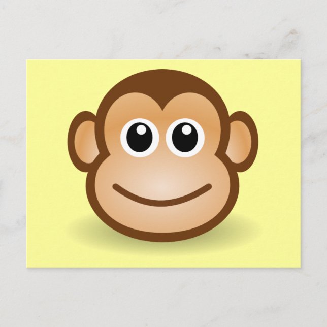 Cute Cartoon Happy Monkey Face Postcard (Front)