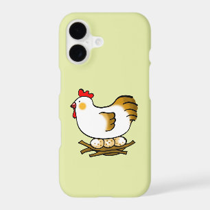 Cute Cartoon Hen on Nest with Farm Eggs iPhone 17 Case