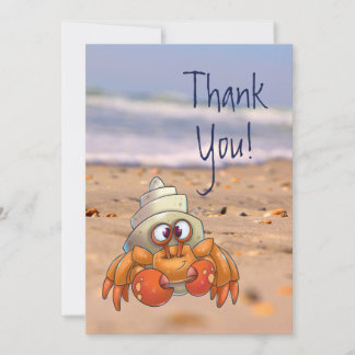 Cute Cartoon Hermit Crab Thank you Card