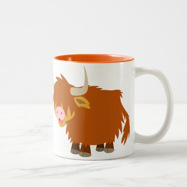 Cute Cartoon Highland Cow Mug (Right)