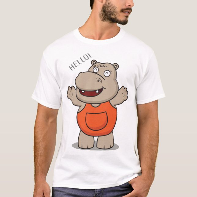 Cute cartoon hippo T-Shirt (Front)