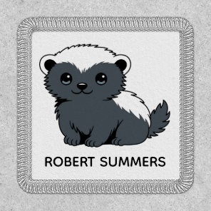 Cute Cartoon Honey Badger Custom Name Patch