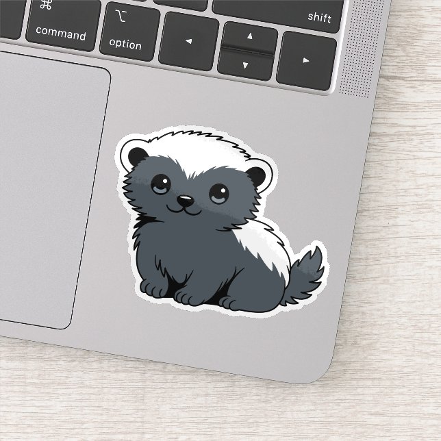 Cute Cartoon Honey Badger Sticker (Detail)
