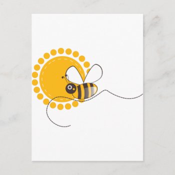 Cute Cartoon Honey Bee Postcard by EveStock at Zazzle