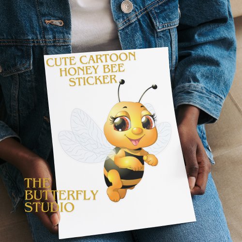 Cute Cartoon Honey Bee Sticker 