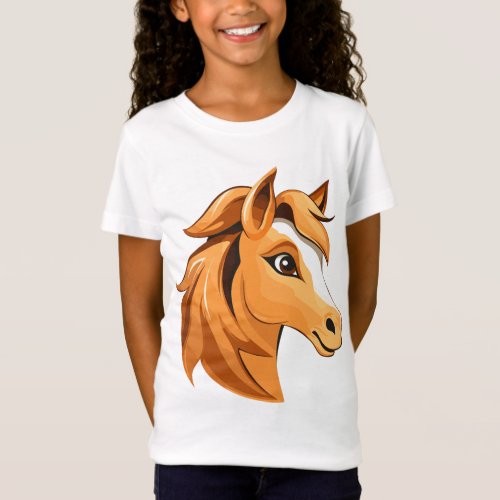 Cute Cartoon Horse Head T_Shirt