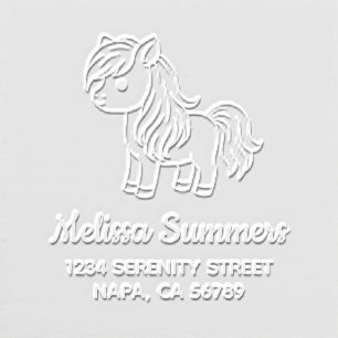 Cute Cartoon Horse Pony Address Embosser