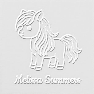 Cute Cartoon Horse Pony Custom Name Embosser