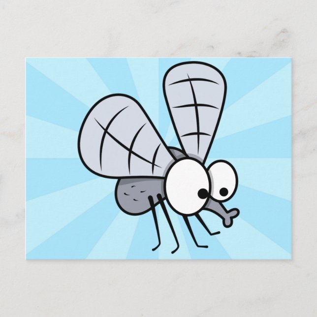 Cute Cartoon House Fly Postcard (Front)