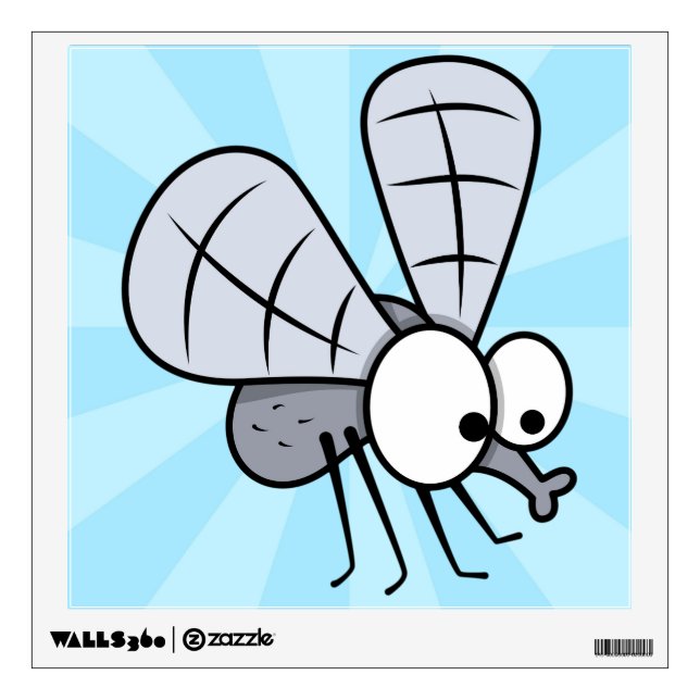 Cute Cartoon House Fly Wall Sticker (Front)