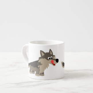 Cute Cartoon Hungry Wolf Espresso Mug