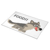 Cute Cartoon Hungry Wolf Placemat (On Table)