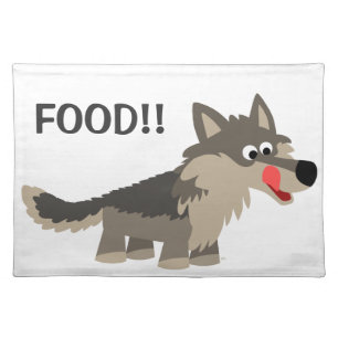 Cute Cartoon Hungry Wolf Placemat