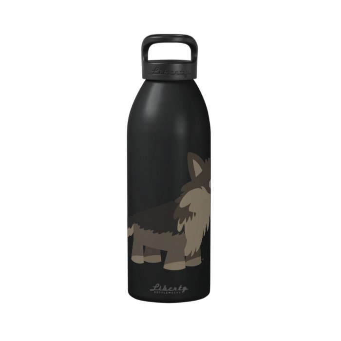 Cute Cartoon Hungry Wolf Water Bottle