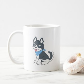 Cute Cartoon Husky Puppy Dog