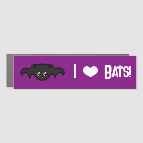 Cute Cartoon I Love Bats Car Magnet