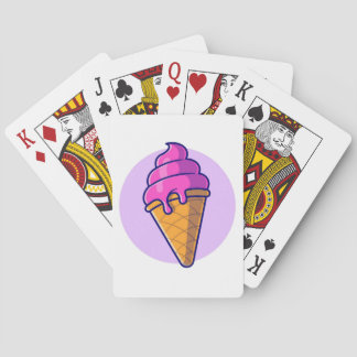 Cute Cartoon Ice Cream Cone Poker Cards