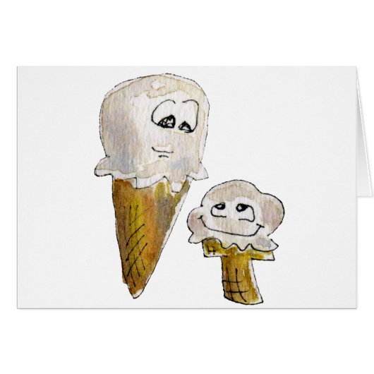 Cute Cartoon Ice Cream Cones Cards (Front Horizontal)